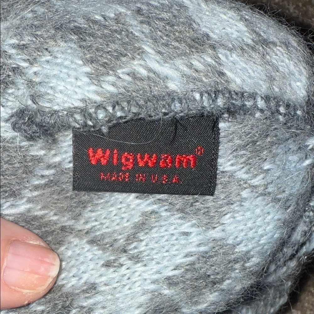 Cozy Gray Argyle Kids Wool Beanie. U